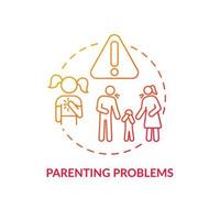 Parenting problem red concept icon vector