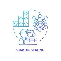 Startup scaling blue gradient concept icon vector