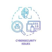 Cybersecurity issue blue gradient concept icon vector