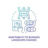 Adaptability to business landscape change blue gradient concept icon vector