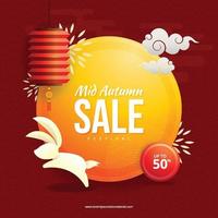 Mid Autumn Festival Marketing Sale Poster Template vector