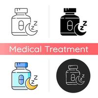 Pills for insomnia icon vector