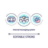 icono de concepto de sistema de mensajería interna vector