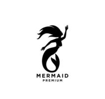 Mermaid logo icon design illustration vector