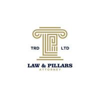 Premium law pillars attorney with initial letter L P logo design vector