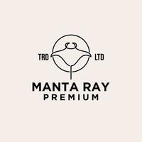 premium Manta stingray logo design animal vector design