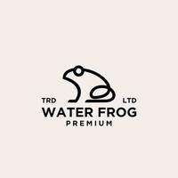 premium water frog black line vector logo