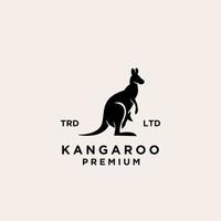 premium kangaroo black vector logo design