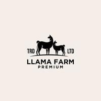premium Llama farm logo icon design vector illustration