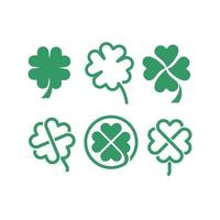 set collection green clover logo icon design vector