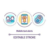 Mobile text alert concept icon vector