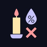 mantener las velas en el lugar seco icono de etiqueta manual de color rgb para tema oscuro vector