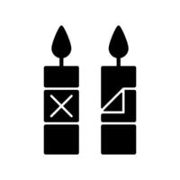 Remove candle packaging before use black glyph manual label icon vector