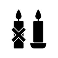 use el icono de etiqueta manual de glifo negro de candelabro vector