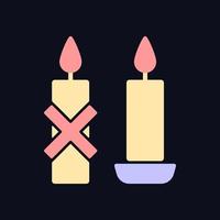 Use candleholder RGB color manual label icon for dark theme vector