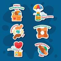 Celebration Of World Humanitarian Day Stickers vector