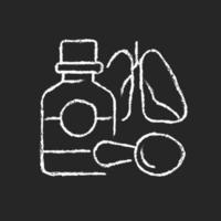 Cough syrup chalk white icon on dark background vector