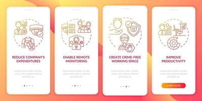 Working space free from crime onboarding mobile app page screen vector