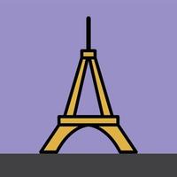 outline simplicity drawing of eiffel tower landmark vector