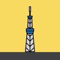 outline simplicity drawing of tokyo sky tree landmark vector