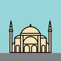 outline simplicity drawing of hagia sophia landmark vector