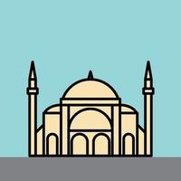 outline simplicity drawing of hagia sophia landmark vector