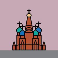 outline simplicity drawing of saint basil landmark vector