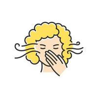 Smell sensitivity RGB color icon vector