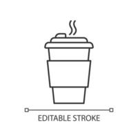 Coffee to go pixel perfect linear icon vector