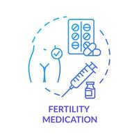 Fertility medication blue concept icon vector