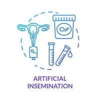 icono de concepto azul de inseminación artificial vector