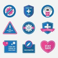 COVID-19 After Vaccine Sticker Set vector