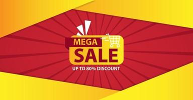 Gradient colored Mega sale background vector