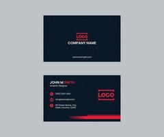 Creative business card template with red color vector