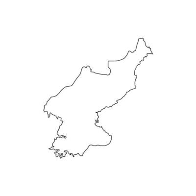 Vector Illustration of the Map of North Korea on White Background