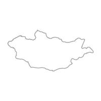 Vector Illustration of the Map of Mongolia on White Background