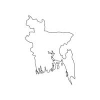 Ilustración vectorial del mapa de Bangladesh sobre fondo blanco. vector