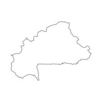 Vector Illustration of the Map of Burkina Faso on White Background