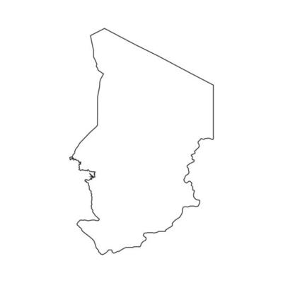 Vector Illustration of the Map of Chad on White Background