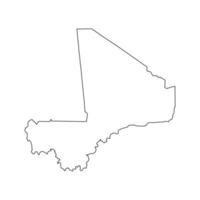 Vector Illustration of the Map of Mali on White Background