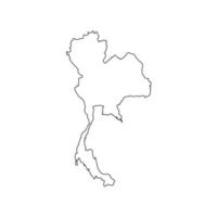 Vector Illustration of the Map of Thailand on White Background