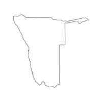 Vector Illustration of the Map of Namibia on White Background