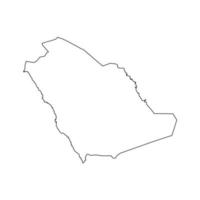 Ilustración vectorial del mapa de Arabia Saudita sobre fondo blanco. vector