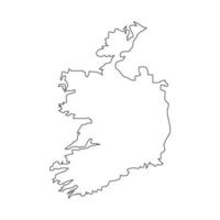 Mapa de Irlanda sobre fondo blanco. vector