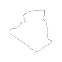 Vector Illustration of the Map of Algeria on White Background