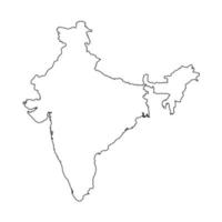 Vector Illustration of the Map of India on White Background