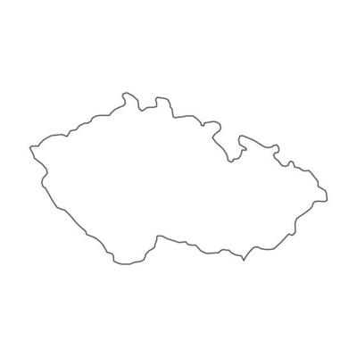 Vector Illustration of the Map of Czech Republic on White Background