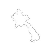 Vector Illustration of the Map of Laos on White Background