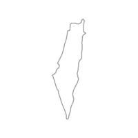 Vector Illustration of the Map of Israel on White Background