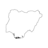 Ilustración vectorial del mapa de Nigeria sobre fondo blanco. vector